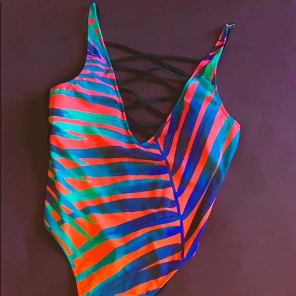 PINK Victoria's Secret Other - Victoria’s Secret Pink Strappy Neon Swimsuit